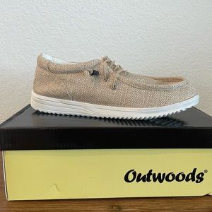 Outwoods Khaki Canvas Slip-ons, size 10